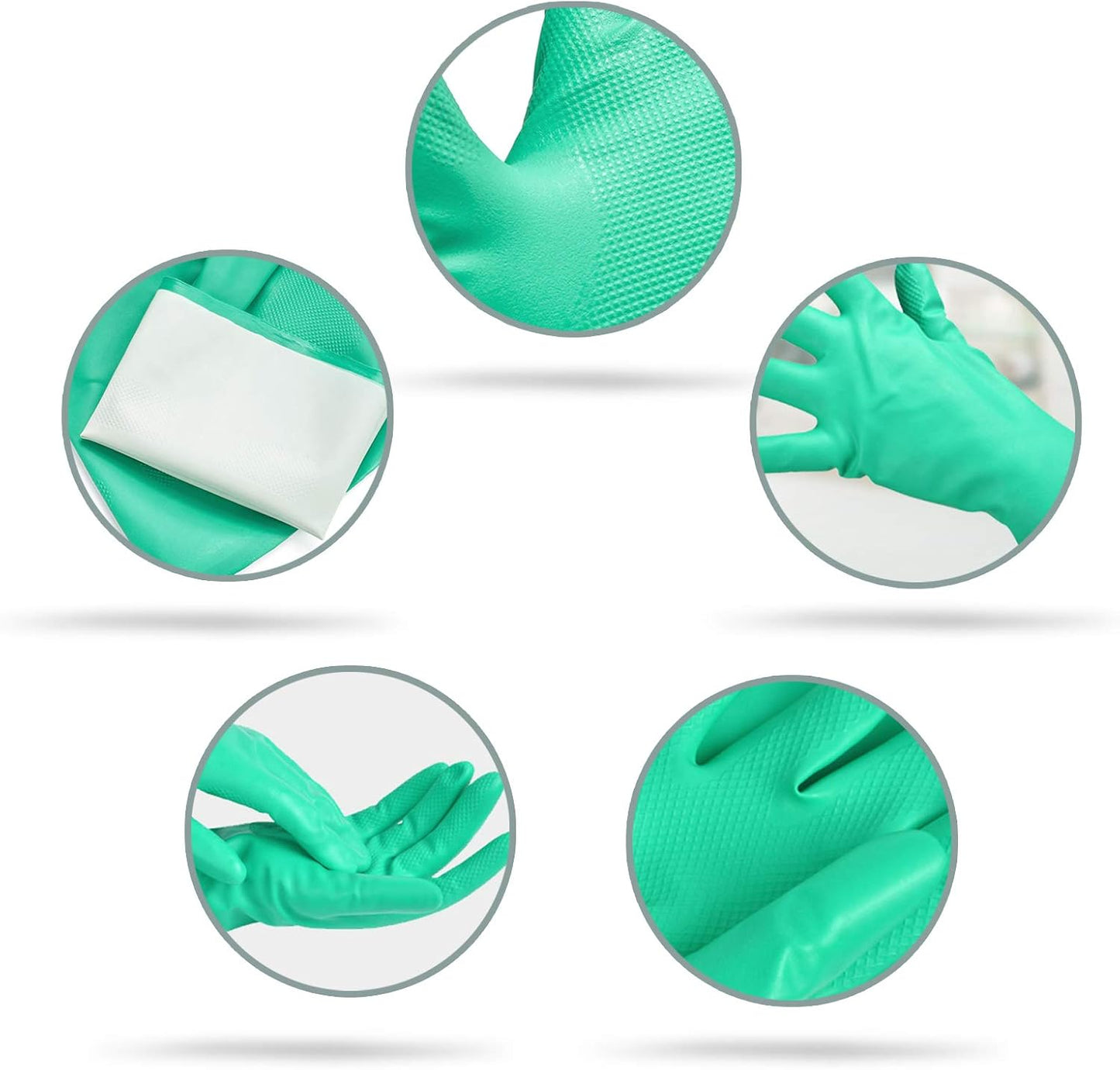 Reusable Kitchen Cleaning Gloves with Latex Free, Non-Slip Design Heavy Duty Gloves for Dishwashing 2 Pairs