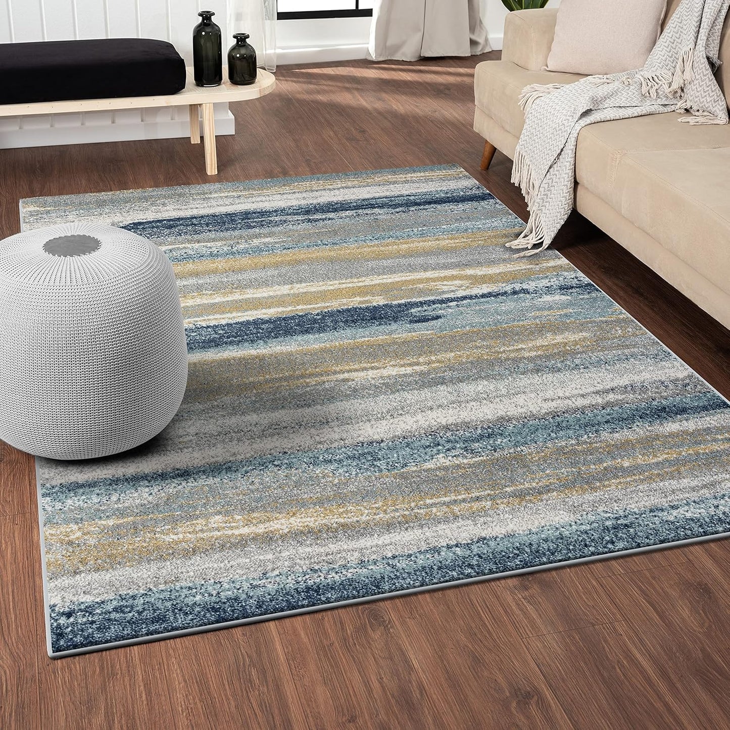 Tower Hill Abstract Blue 9X12 Area Rug