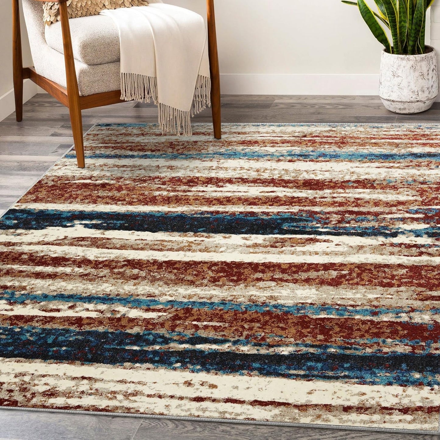 Tower Hill Abstract Blue 9X12 Area Rug