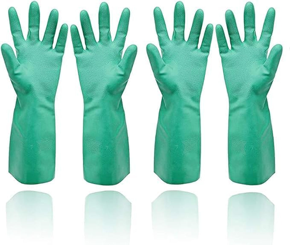 Reusable Kitchen Cleaning Gloves with Latex Free, Non-Slip Design Heavy Duty Gloves for Dishwashing 2 Pairs