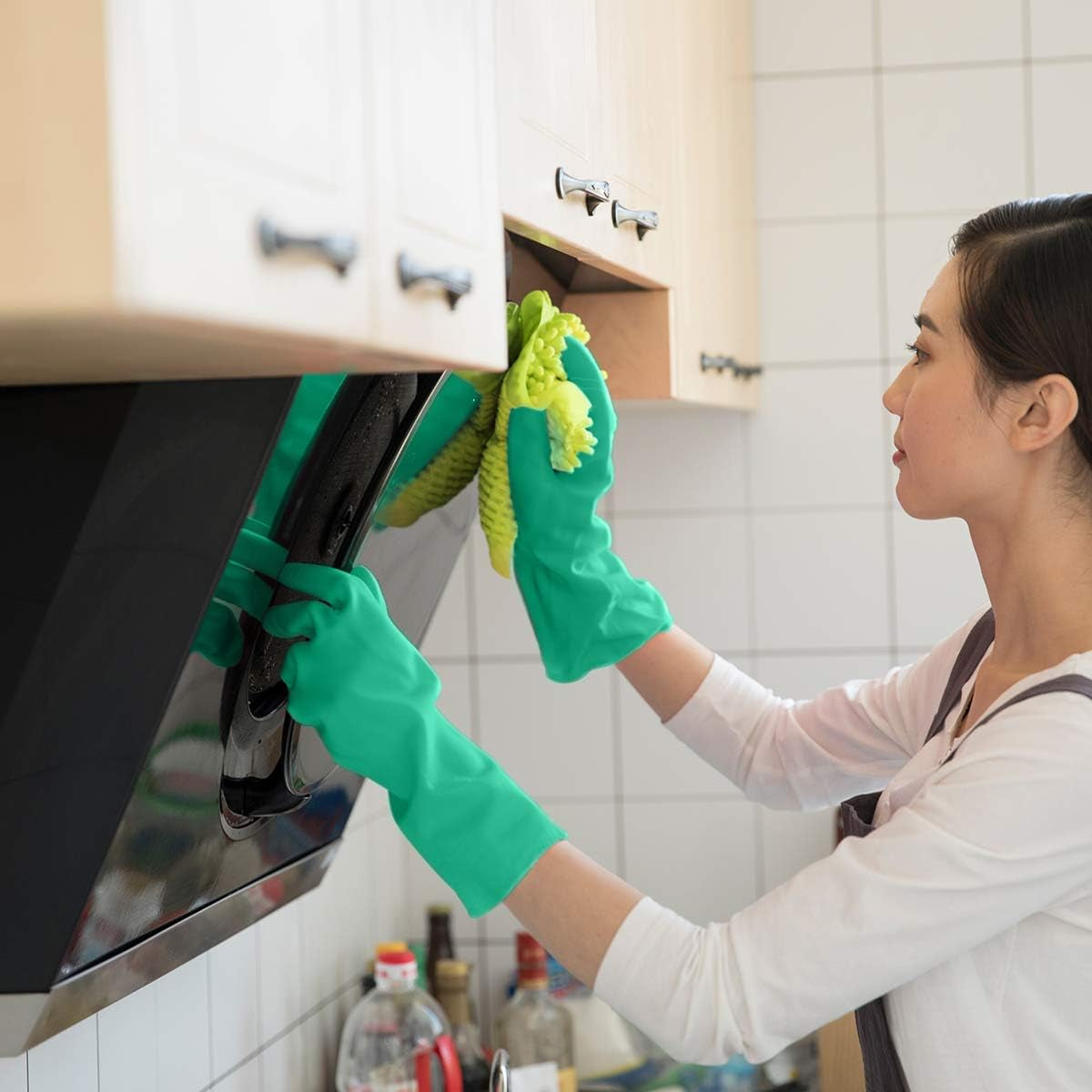Reusable Kitchen Cleaning Gloves with Latex Free, Non-Slip Design Heavy Duty Gloves for Dishwashing 2 Pairs
