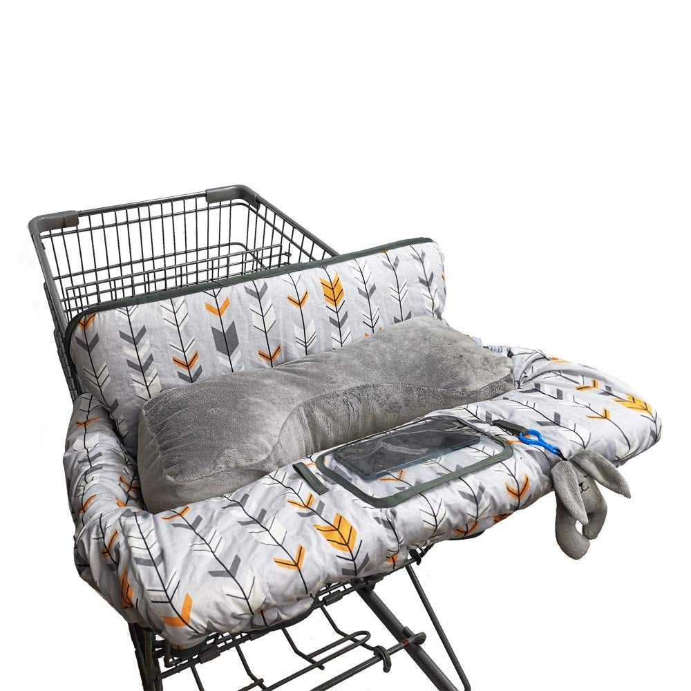 Shopping Cart Cover for Baby/Toddler with Supportive Seat Positioner, Cozy High Chair Cover, Pink