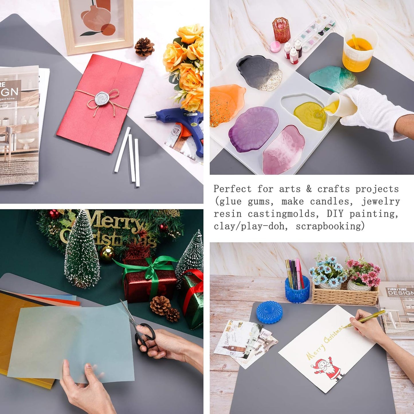 Silicone Mat Dark Gray 31.5" X 23.6" X 0.07", Large Crafts Sheet, Desk Work Pad, Countertop Protector, Heat Resistant Table Placemat, Resin Casting Molds, Nonstick
