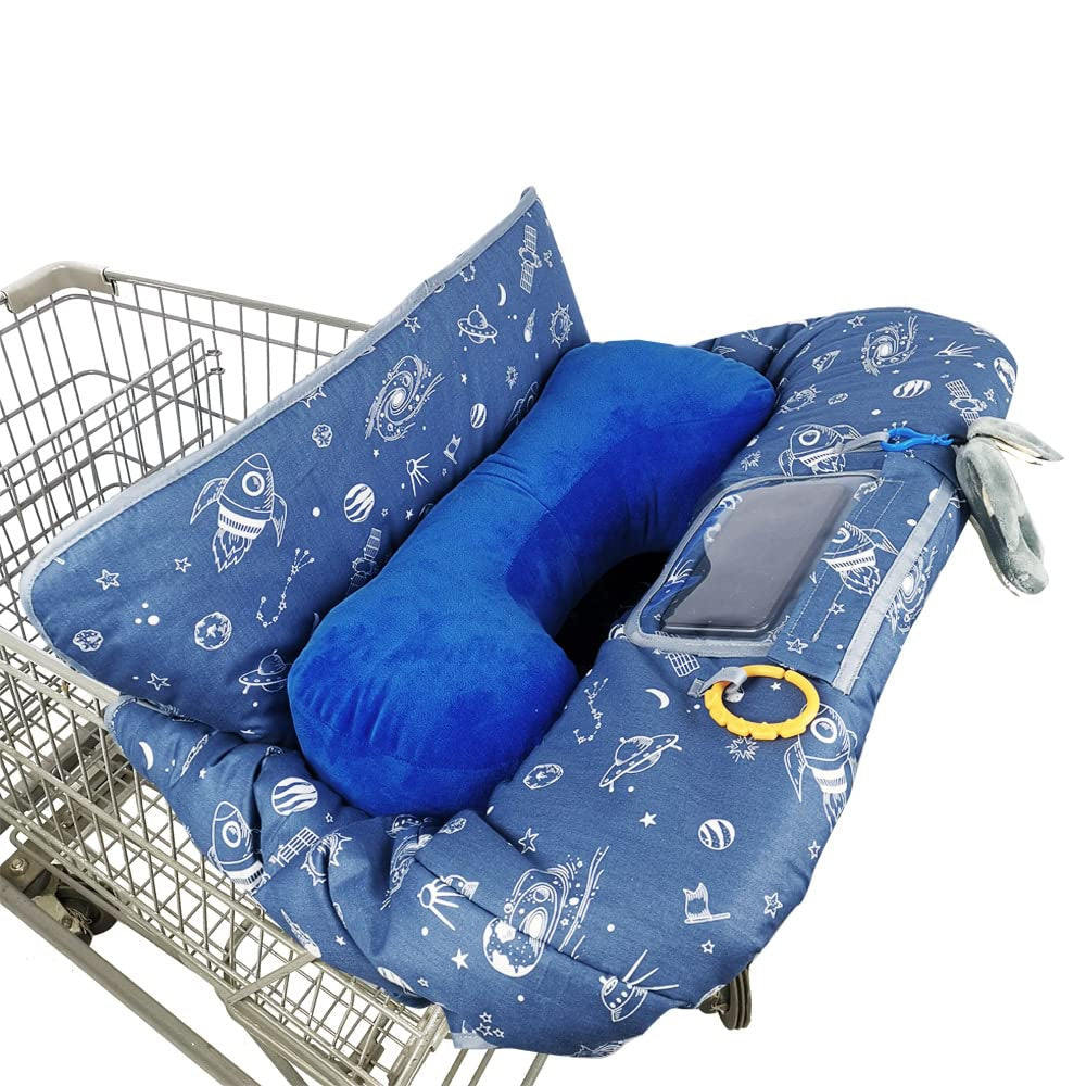 Shopping Cart Cover for Baby/Toddler with Supportive Seat Positioner, Cozy High Chair Cover, Pink