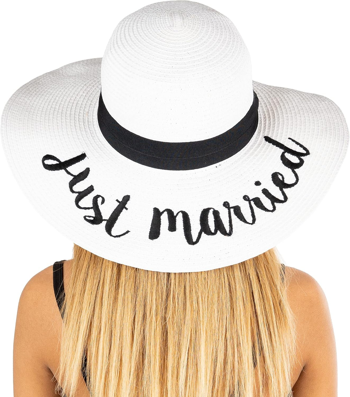 Bridal Hat for Bachelorette Party Wedding Honeymoon and Beach UPF 50