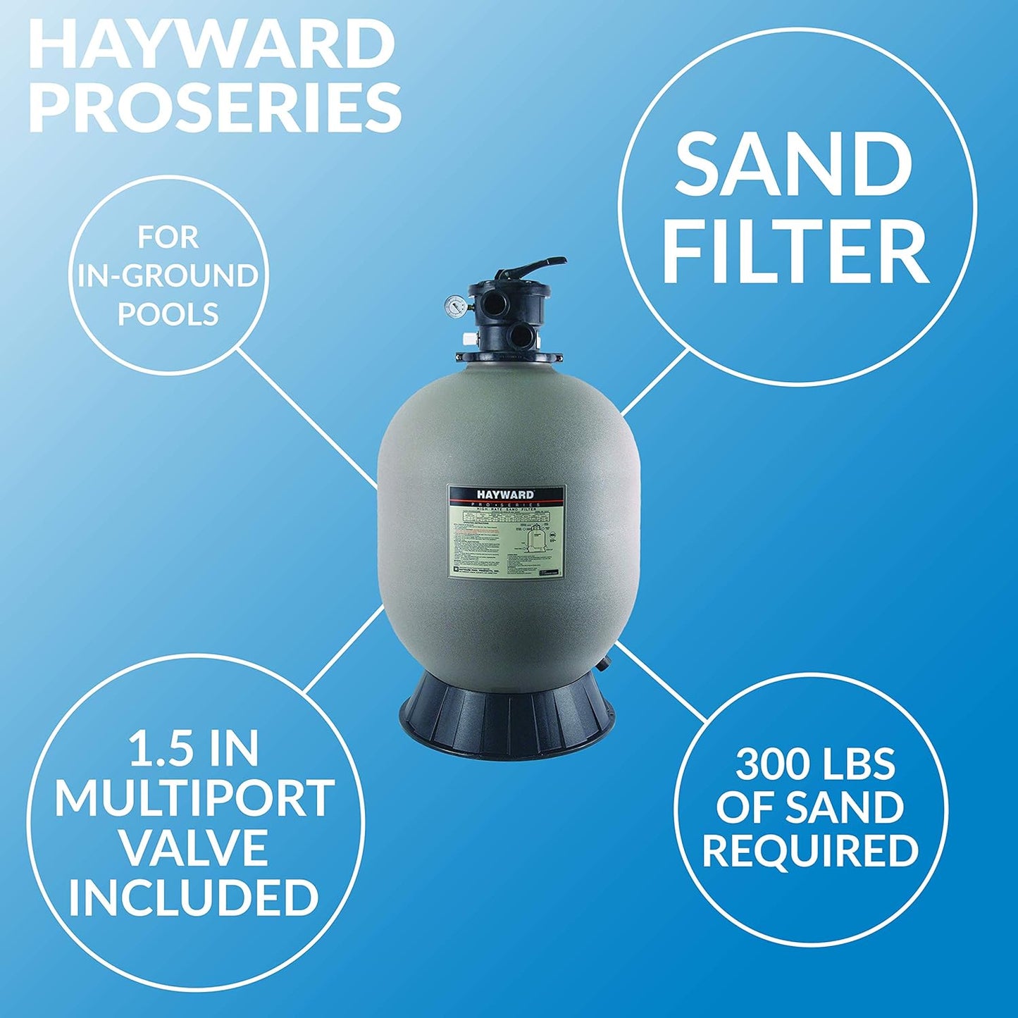 W3S244T Proseries Sand Filter, 24-Inch, Top-Mount