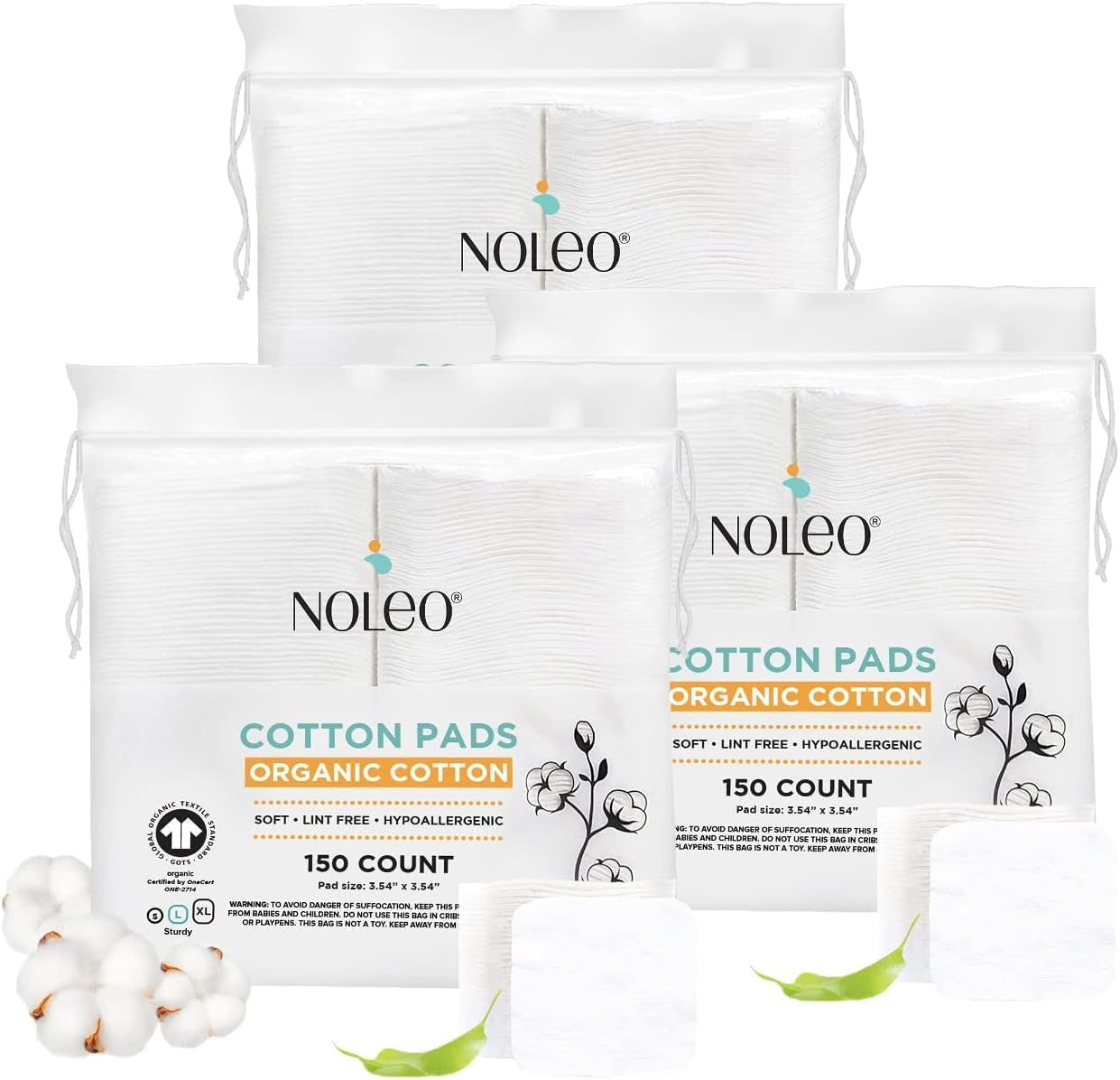 Cotton Rounds & Pads (150 Count (Pack of 1), Large & Pressed)