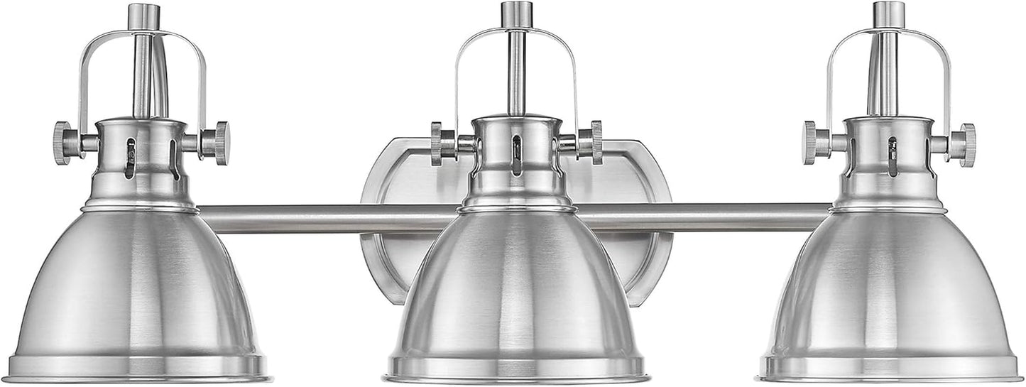 3-Light Bathroom Vanity Light Fixture, Black Finish with Metal Shade, 4054H-A
