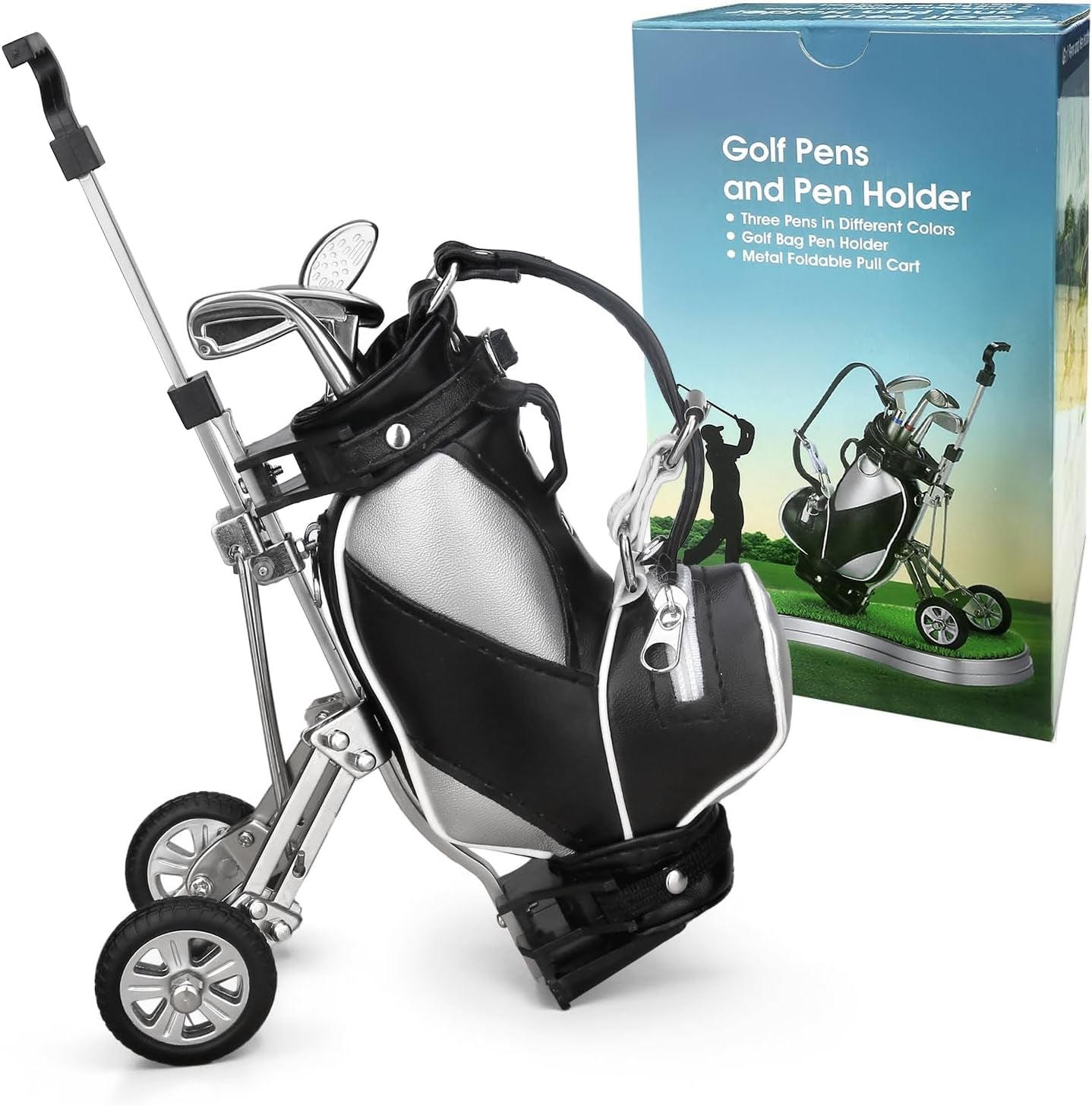 Golf Gifts for Men Golf Pen Holder Stocking Stuffers for Golfers Funny Gifts Unique Office Supplies Desk Decor, Gift for Birthday Christmas Golf Tournament for Boss Dad Husband Golf Lovers