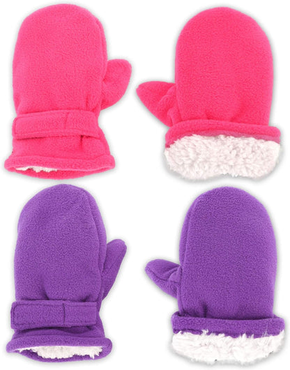 Toddler Hat & Glove Set - Baby Fleece Winter Hat and Mittens for Infant Kids