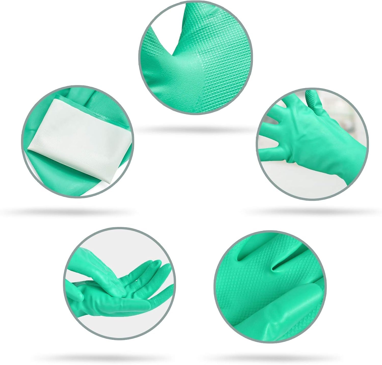 Reusable Kitchen Cleaning Gloves with Latex Free, Non-Slip Design Heavy Duty Gloves for Dishwashing 2 Pairs