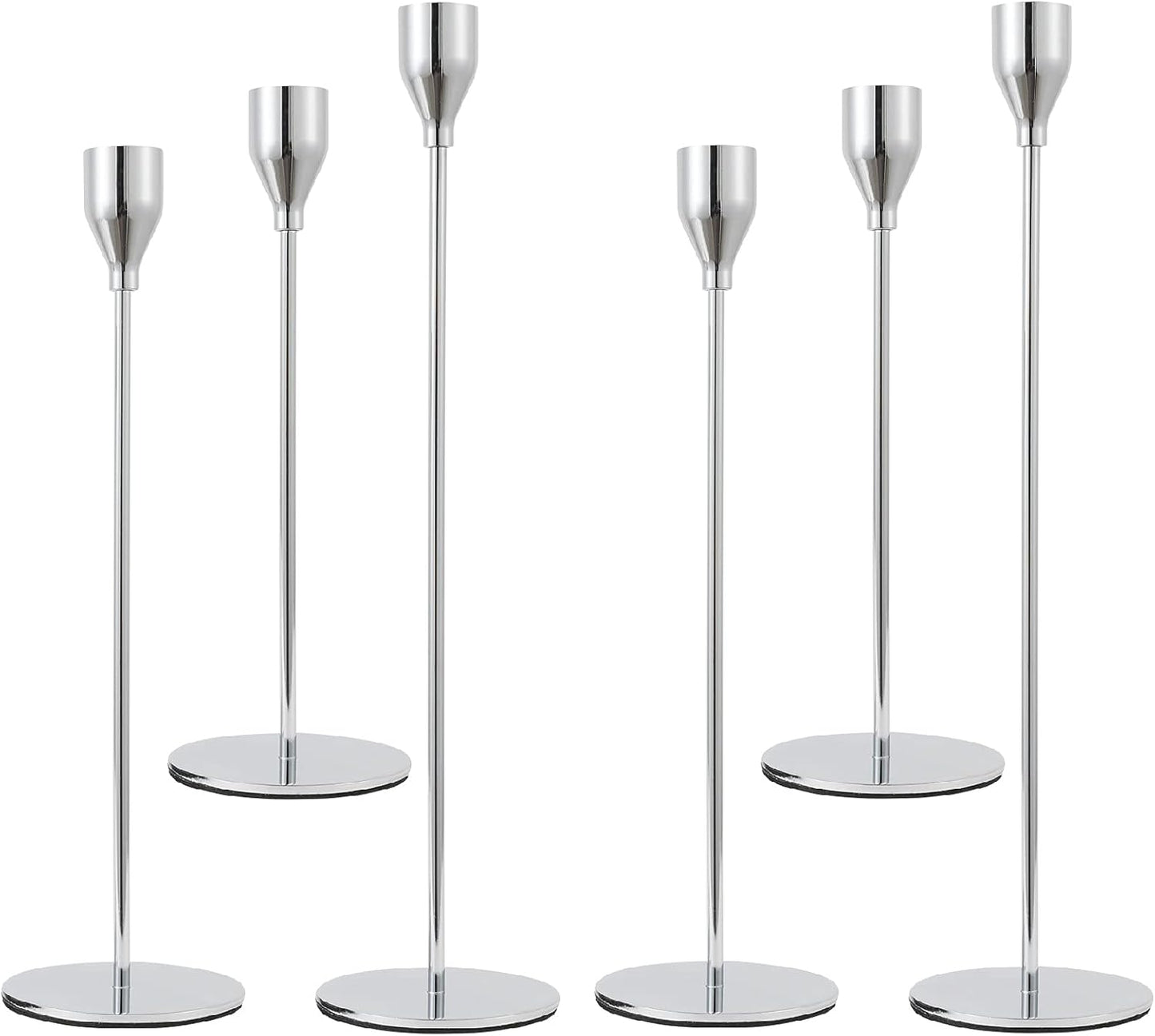 Set of 3 Black Candlestick Holders - Decorative Taper Candle Holders for Home Decor, Wedding, Dining, Party, Anniversary