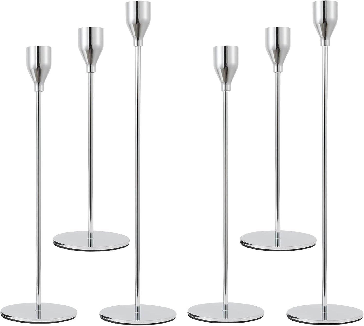 Set of 3 Black Candlestick Holders - Decorative Taper Candle Holders for Home Decor, Wedding, Dining, Party, Anniversary