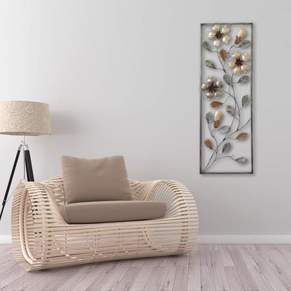 New Modern Chic Aluminum/Metal Wall Decor Frame 12"X30" (Hollow Flowers Mirrors)