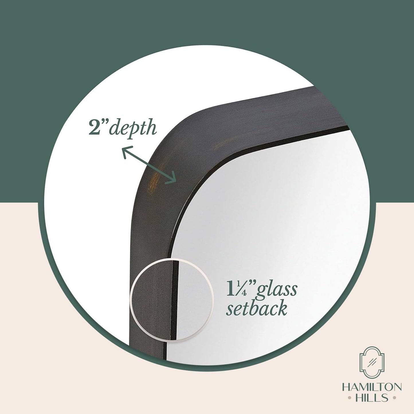 22X30 Inch Metal Bronze Frame Mirror for Bathroom | Brushed Rectangular Rounded Corner Vanity | 2" Deep Set Design Large Wall Mirrors Decorative | Hangs Horizontal and Vertical