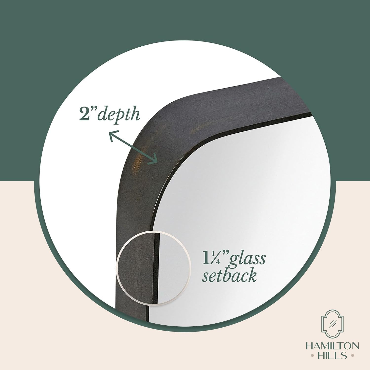 22X30 Inch Metal Bronze Frame Mirror for Bathroom | Brushed Rectangular Rounded Corner Vanity | 2" Deep Set Design Large Wall Mirrors Decorative | Hangs Horizontal and Vertical