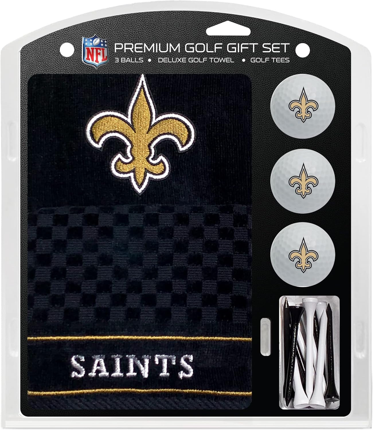 Premium NFL Gift Set: Embroidered Deluxe Towel, 3 Balls, 14 Tees (2-3/4" Reg.)
