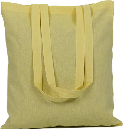 15 X 16 Inch with Long Handle ASSORTED COLORS 5.5 Oz 100% Cotton Canvas Tote Bags Ecofriendly Super Strong Great Choice for Schools Promotion MADE in INDIA (5 Pack)]