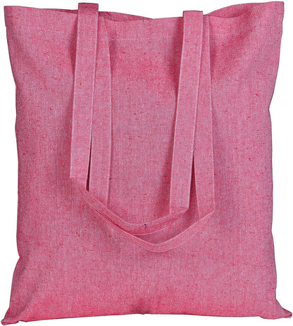 15 X 16 Inch with Long Handle ASSORTED COLORS 5.5 Oz 100% Cotton Canvas Tote Bags Ecofriendly Super Strong Great Choice for Schools Promotion MADE in INDIA (5 Pack)]