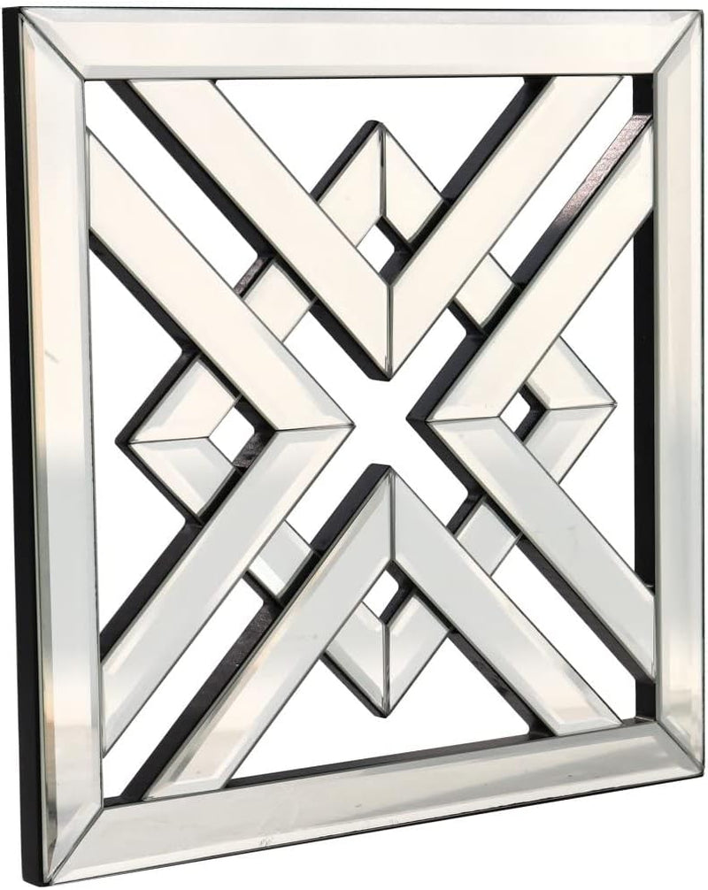 Decor Mirror Size 12X12 Inches Square Mirrored Silver Wall Decorative Mirror with Beveled Edge Modern Fashionable Wall-Mounted Mirrors