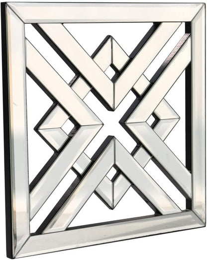 Decor Mirror Size 12X12 Inches Square Mirrored Silver Wall Decorative Mirror with Beveled Edge Modern Fashionable Wall-Mounted Mirrors