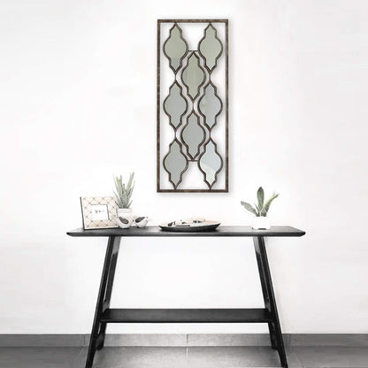 New Modern Chic Aluminum/Metal Wall Decor Frame 12"X30" (Hollow Flowers Mirrors)