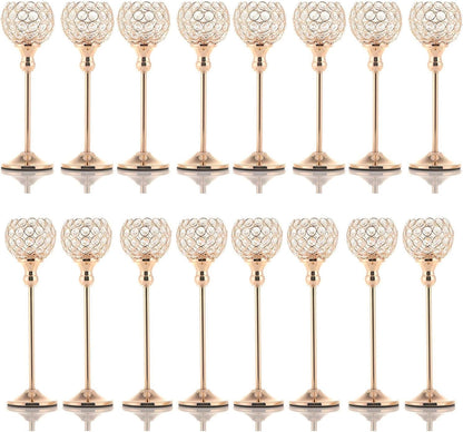 8Packs Candle Holders Bulk Silver Centerpiece Table Decorations,Metal Crystal Candlestick Holders for Wedding Table Party Church Modern Decorative