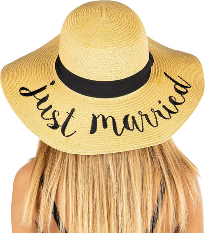 Bridal Hat for Bachelorette Party Wedding Honeymoon and Beach UPF 50