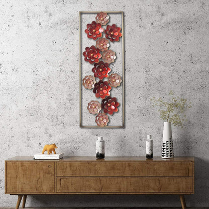 New Modern Chic Aluminum/Metal Wall Decor Frame 12"X30" (Hollow Flowers Mirrors)