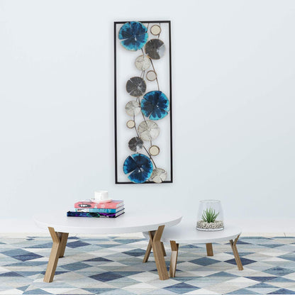 New Modern Chic Aluminum/Metal Wall Decor Frame 12"X30" (Hollow Flowers Mirrors)