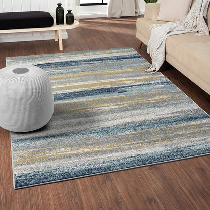 Tower Hill Abstract Blue 9X12 Area Rug