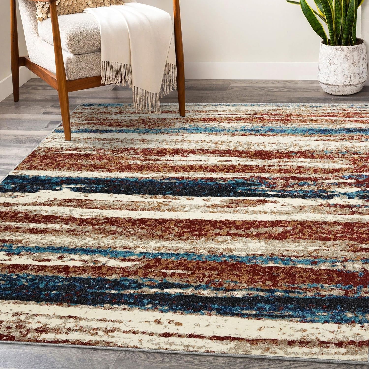 Tower Hill Abstract Blue 9X12 Area Rug