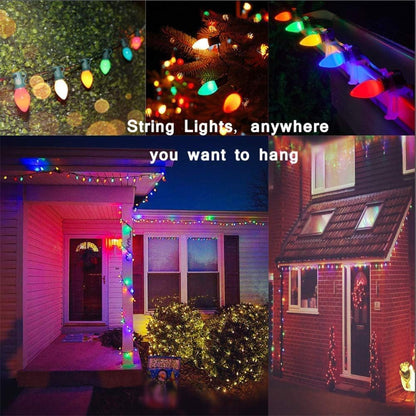 25 Pack C7 Multicolor Christmas Replacement Bulbs, Vintage Multicolor Ceramic Light Bulbs for C7 Christmas String Lights, E12/C7 Candelabra Base, 5 Watt