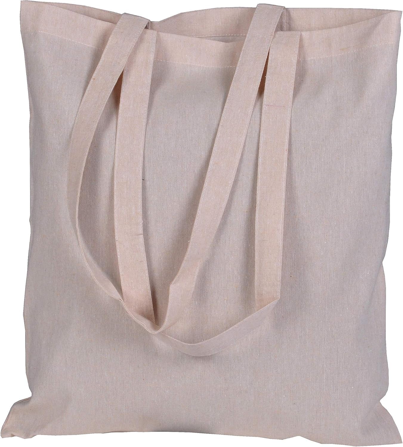 15 X 16 Inch with Long Handle ASSORTED COLORS 5.5 Oz 100% Cotton Canvas Tote Bags Ecofriendly Super Strong Great Choice for Schools Promotion MADE in INDIA (5 Pack)]