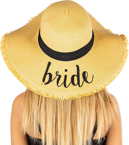 Bridal Hat for Bachelorette Party Wedding Honeymoon and Beach UPF 50
