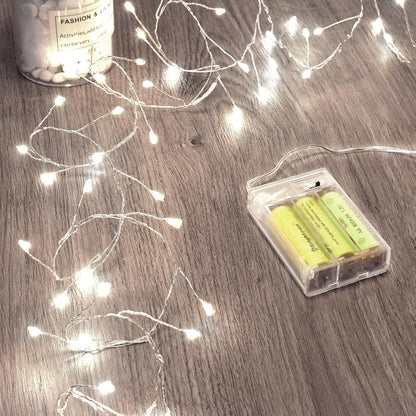 Outdoor Fairy Firecracker Lights Battery Operated, 5 Feet 60 Leds Twinkle String Lights with Remote, 2 Pack Starry Lights for DIY Wreath Wedding Party Bedroom Mason Jar Holiday Christmas, Pure White