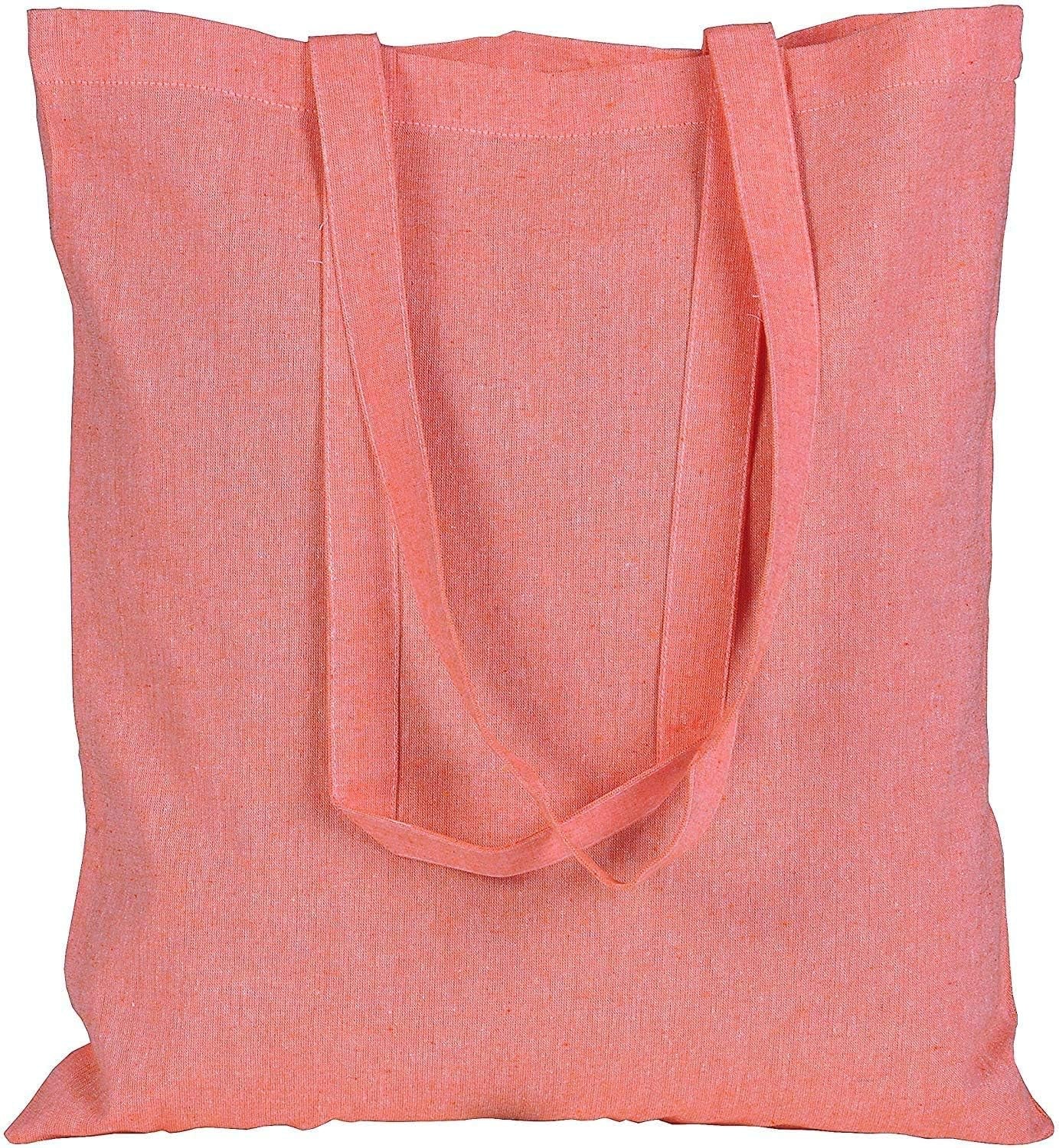 15 X 16 Inch with Long Handle ASSORTED COLORS 5.5 Oz 100% Cotton Canvas Tote Bags Ecofriendly Super Strong Great Choice for Schools Promotion MADE in INDIA (5 Pack)]
