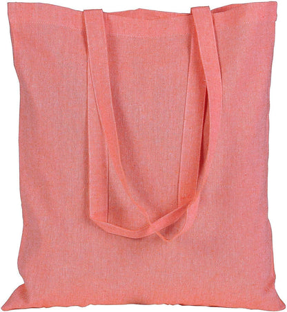 15 X 16 Inch with Long Handle ASSORTED COLORS 5.5 Oz 100% Cotton Canvas Tote Bags Ecofriendly Super Strong Great Choice for Schools Promotion MADE in INDIA (5 Pack)]