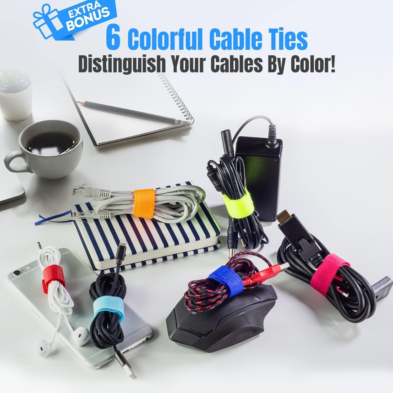 Large Cable Management Box, Cord Organizer to Hide Power Strip, Extension Cord, Surge Protector | Cord Hider Safe Box for Desk Organizers, Gaming PC, Computer, TV | White, Black Edition by ®