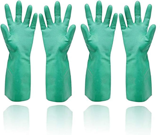 Reusable Kitchen Cleaning Gloves with Latex Free, Non-Slip Design Heavy Duty Gloves for Dishwashing 2 Pairs