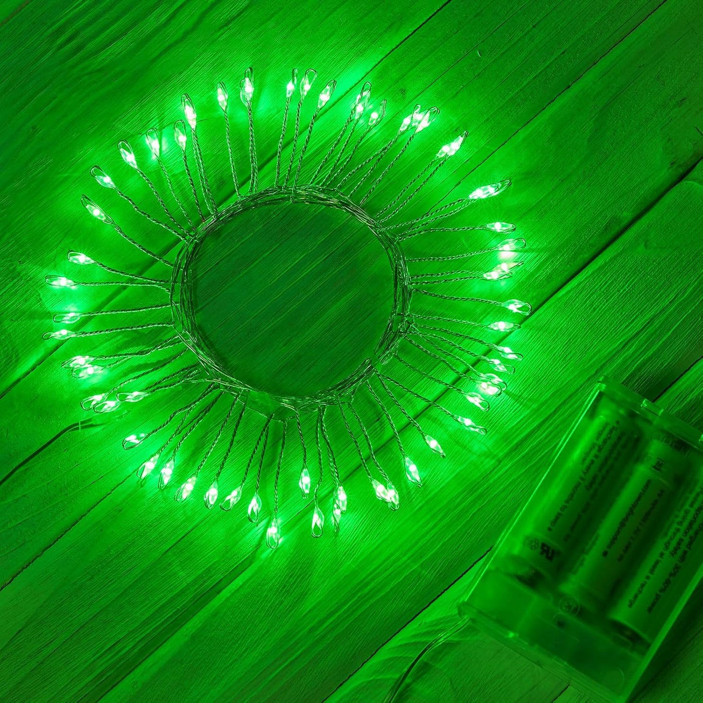 Outdoor Fairy Firecracker Lights Battery Operated, 5 Feet 60 Leds Twinkle String Lights with Remote, 2 Pack Starry Lights for DIY Wreath Wedding Party Bedroom Mason Jar Holiday Christmas, Pure White