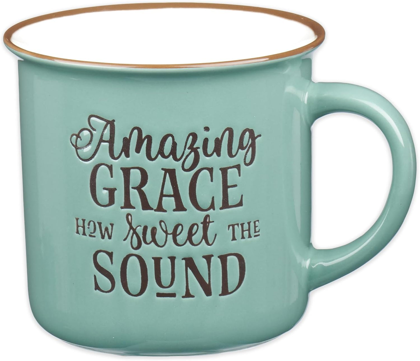 Blue Camp Style Ceramic Coffee Mug – 13 Oz. Microwave and Dishwasher Safe Inspirational Scripture Coffee & Tea Mug with Bible Verse: I Can Do All Things through Christ – Phil. 4:13
