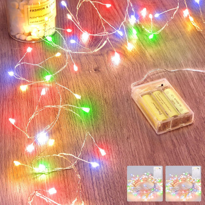 Outdoor Fairy Firecracker Lights Battery Operated, 5 Feet 60 Leds Twinkle String Lights with Remote, 2 Pack Starry Lights for DIY Wreath Wedding Party Bedroom Mason Jar Holiday Christmas, Pure White