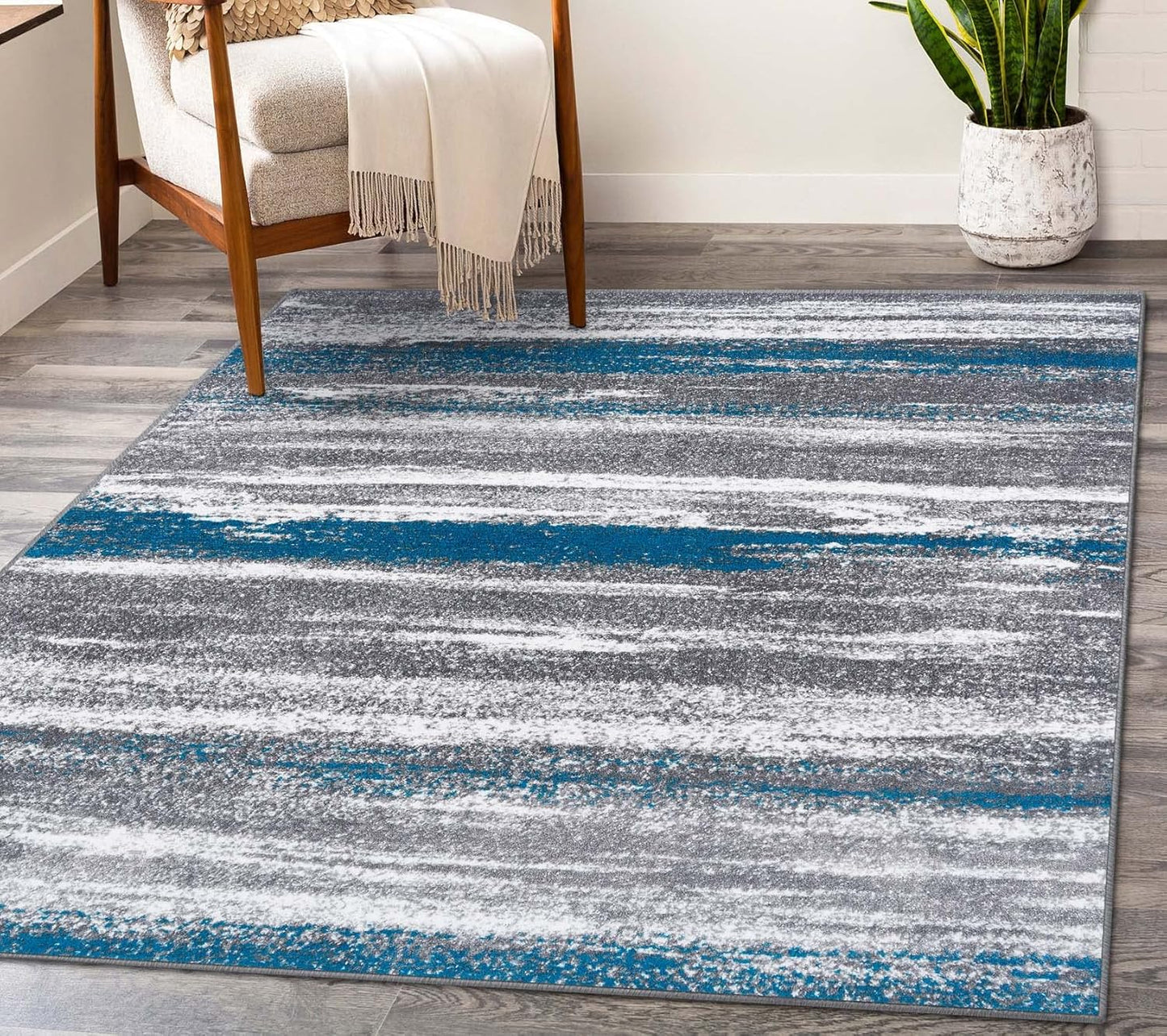 Tower Hill Abstract Blue 9X12 Area Rug