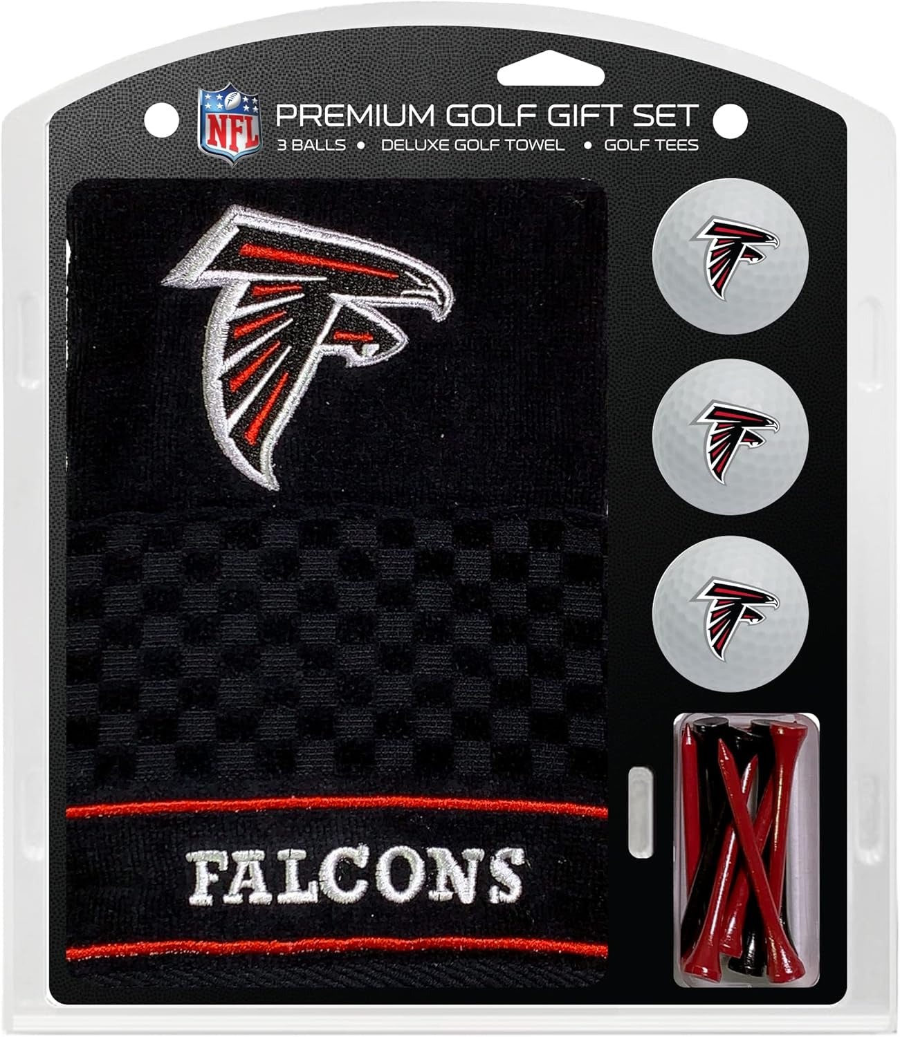 Premium NFL Gift Set: Embroidered Deluxe Towel, 3 Balls, 14 Tees (2-3/4" Reg.)