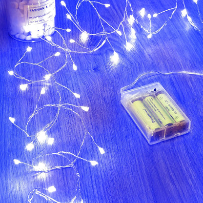 Outdoor Fairy Firecracker Lights Battery Operated, 5 Feet 60 Leds Twinkle String Lights with Remote, 2 Pack Starry Lights for DIY Wreath Wedding Party Bedroom Mason Jar Holiday Christmas, Pure White