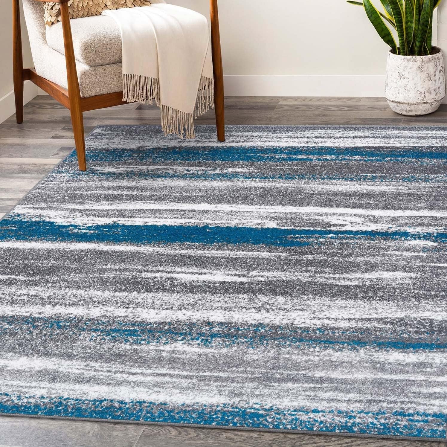 Tower Hill Abstract Blue 9X12 Area Rug