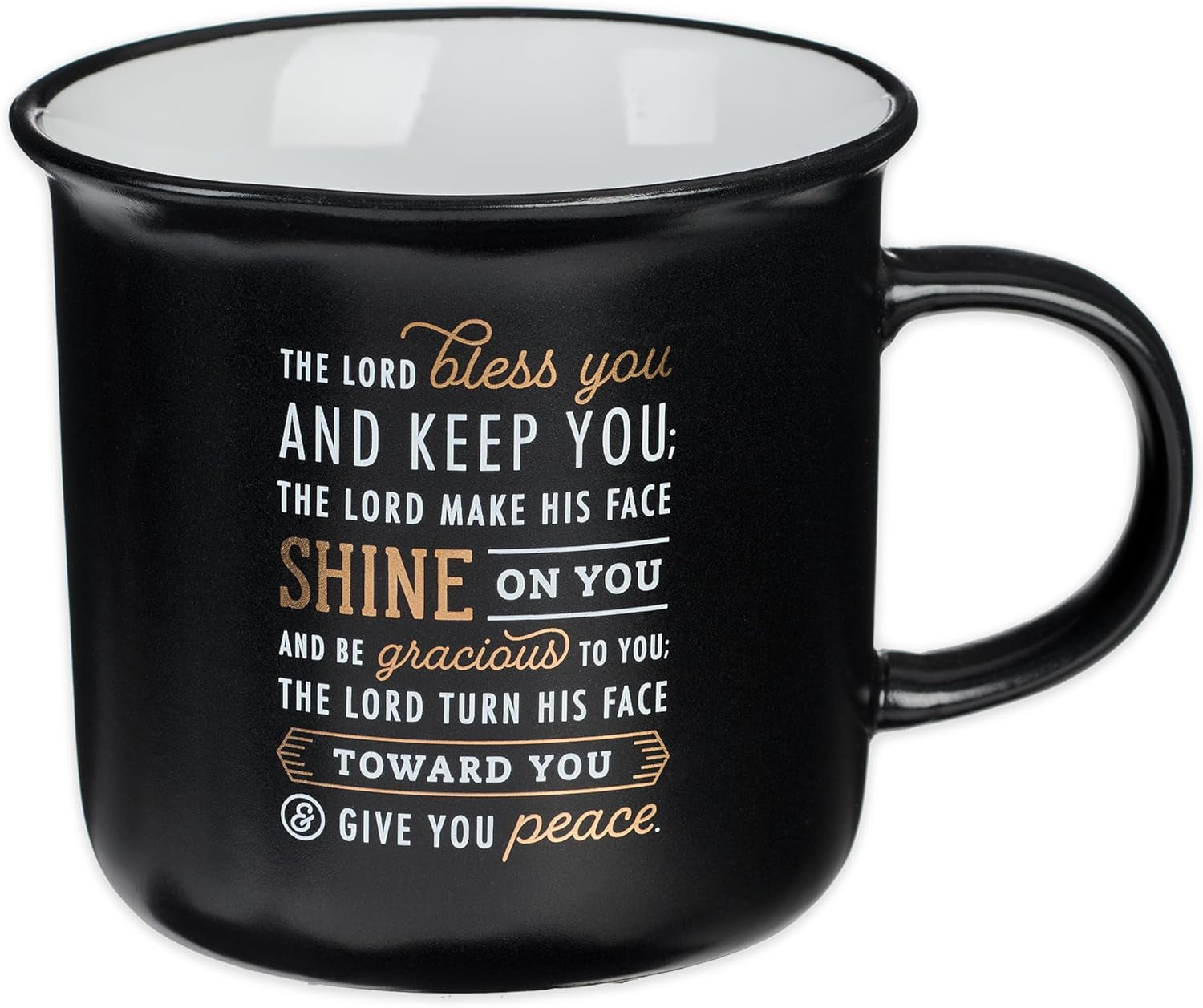 Blue Camp Style Ceramic Coffee Mug – 13 Oz. Microwave and Dishwasher Safe Inspirational Scripture Coffee & Tea Mug with Bible Verse: I Can Do All Things through Christ – Phil. 4:13