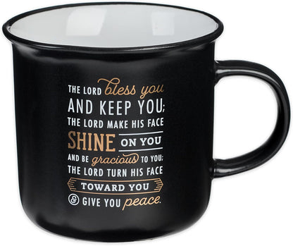 Blue Camp Style Ceramic Coffee Mug – 13 Oz. Microwave and Dishwasher Safe Inspirational Scripture Coffee & Tea Mug with Bible Verse: I Can Do All Things through Christ – Phil. 4:13