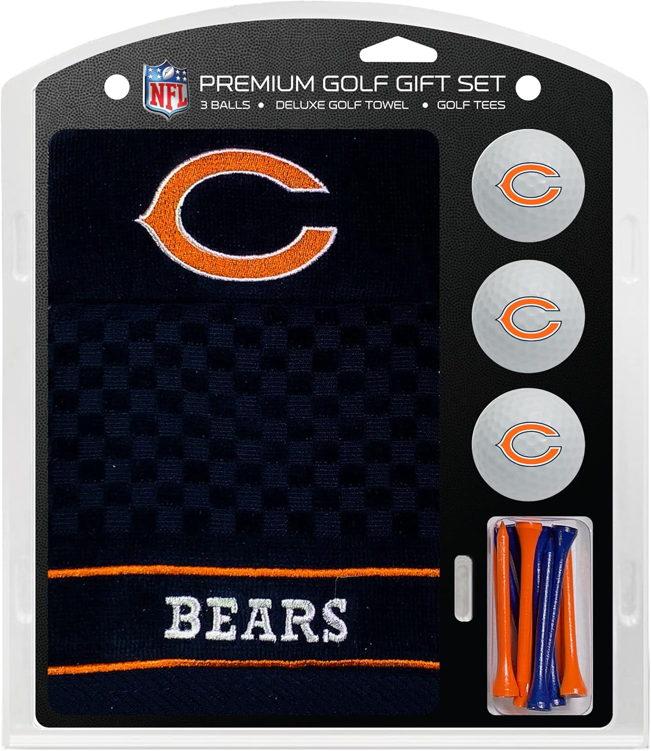 Premium NFL Gift Set: Embroidered Deluxe Towel, 3 Balls, 14 Tees (2-3/4" Reg.)